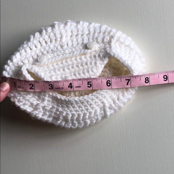 Vintage Cream Knit Baby Newsboy Hat - Picture 8 of 10